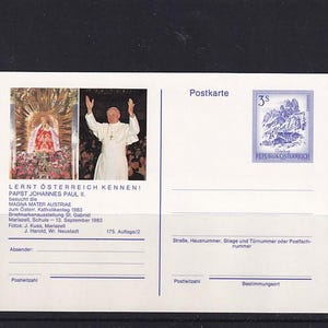 Pape Jean-Paul II | Autriche | Carte postale neuve sans charnière