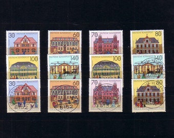 Post office building | Germany | 1991 | Stamp set issue mint and cancelled