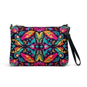 Sac à bandoulière rose mexicain sac à main mexicain sac à motif indigène sac à main coloré rose bleu noir