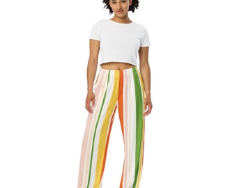 Mexican Serape Unisex Loung Pants - Comfy Bottoms with High Quality Print Zarape Colorful Stripes. Excellent for the house or the beach.