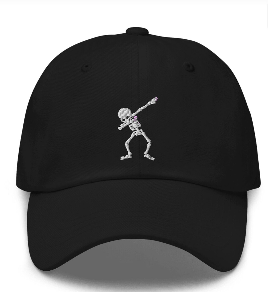 Unix Baseball Cap Basic Unisex Embroidered Baseball Cap Hat - Dancing Skeleton With ...