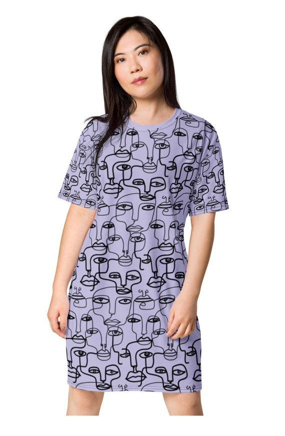 Premium T-shirt Dress Lilac 80s Style 