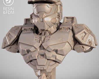 Halo Master Chief Bust - 1/4 Scale Collectible Fan Art (Unpainted Model Kit)
