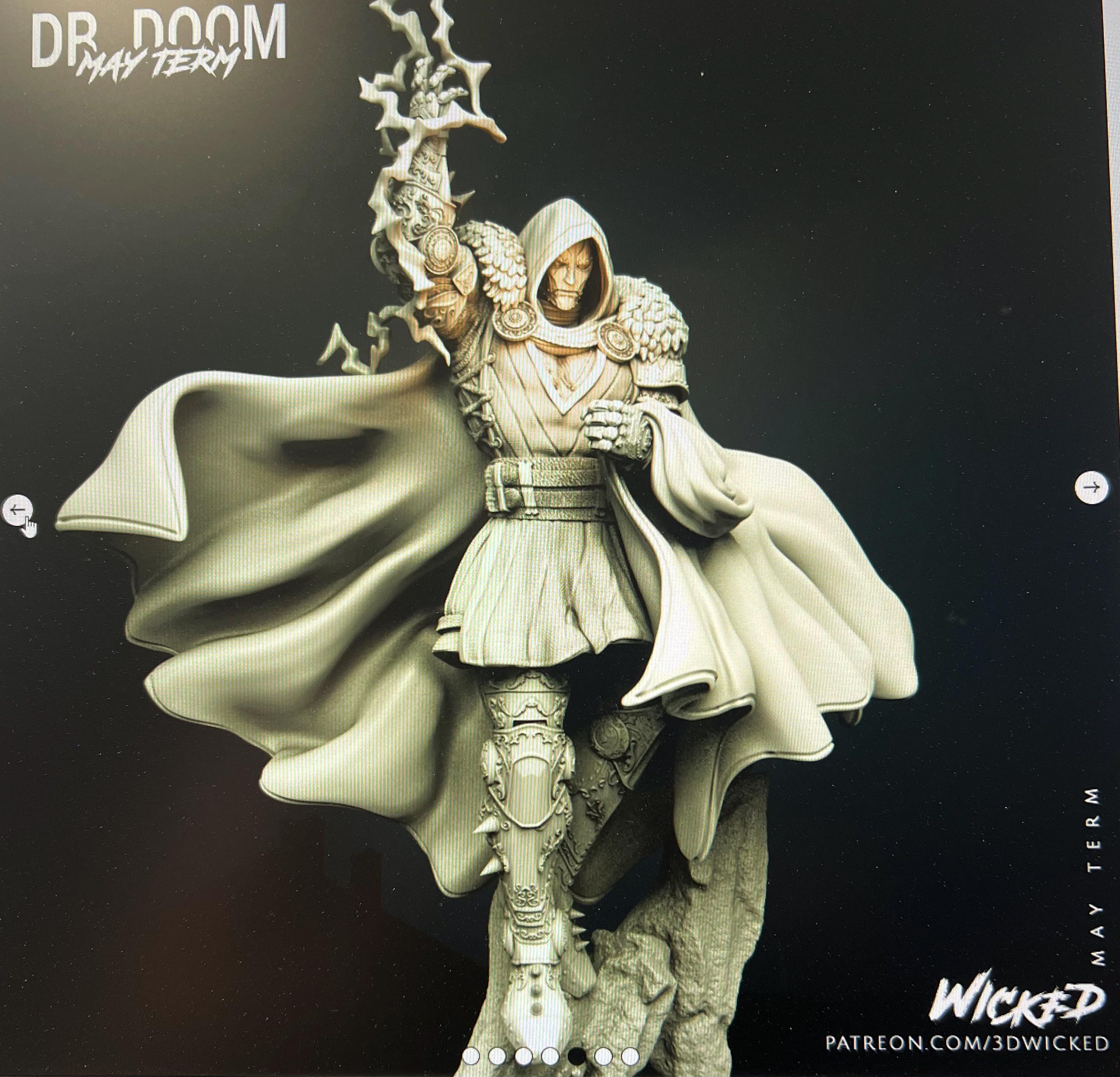 Marvel's Dr. Doom Fan Art 3D Printed Resin Statue by Wicked - Etsy