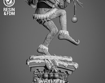 The Grinch (Jim Carry movie version) Fan Art 3D Printed Resin Sculpture by Wicked