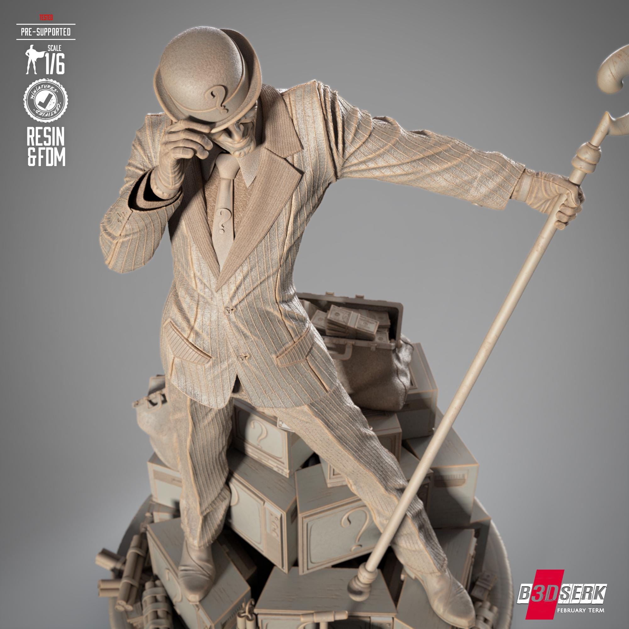 The Riddler Fan Art Sculpture 3D Printed in Resin, Designed by B3dserk ...