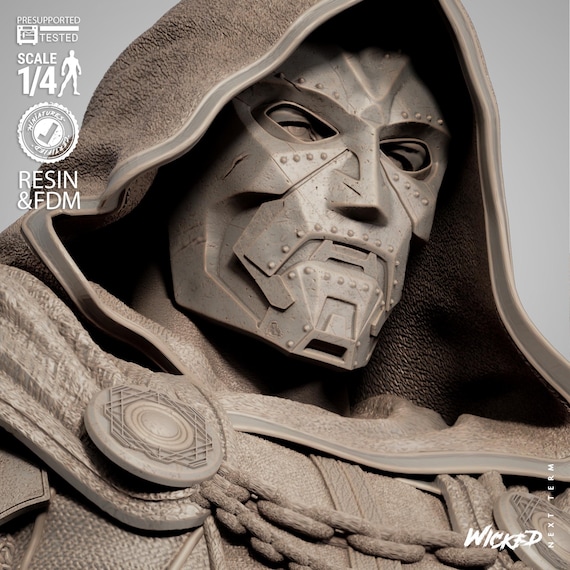Marvel's Dr. Doom Fan Art 3D Printed Resin Bust by Wicked - Etsy