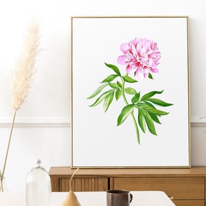 Dipinto originale di peonia · Acquerello di peonia · Arte murale di peonia · Dipinto ad acquerello di peonia · Acquerello originale di peonia