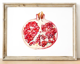 Pomegranate Painting · Pomegranate Watercolor Art · Pomegranate Painting Original · Pomegranate Wall Art · Pomegranate Watercolor Painting