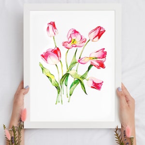Tulpen Malerei Original · Tulpen Aquarell Kunst · Tulpen Wandkunst · Tulpen Aquarell Malerei · Tulpen Kunst Original