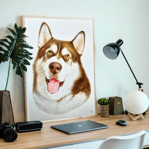 Ritratto di animale domestico ad acquerello · Ritratto di animale domestico fatto a mano · Ritratti di animali domestici da foto · Ritratto di animale domestico commemorativo · Ritratto personalizzato di Alaskan Malamute
