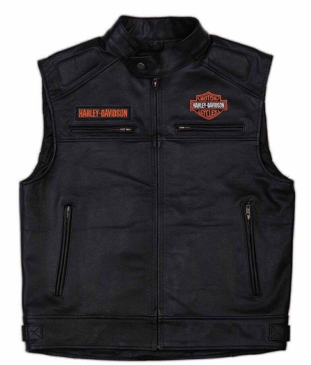 Harley leather vest deals