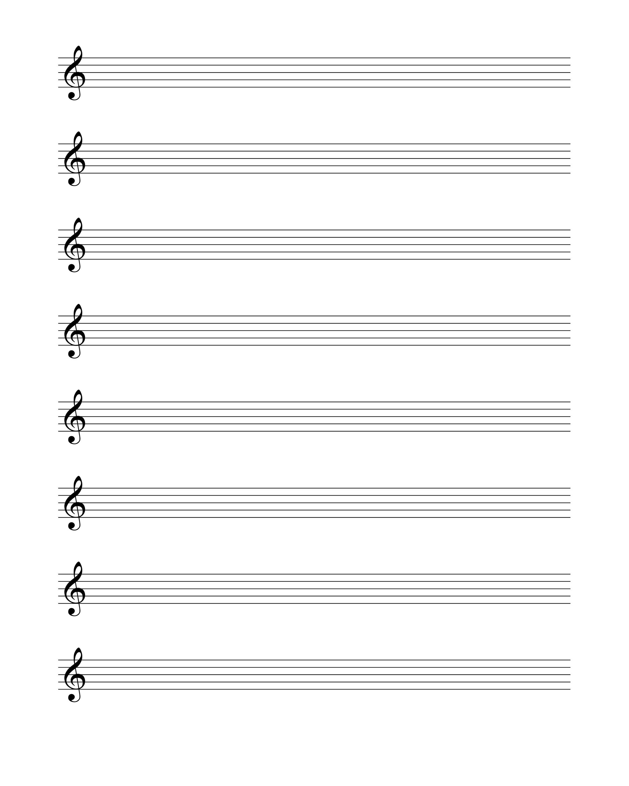 Blank Music Sheet Treble Clef Digital File Etsy