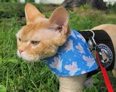 Spring Cat Bandana, Reversible, Fairy Cats Print, Leave Out Some Cream!