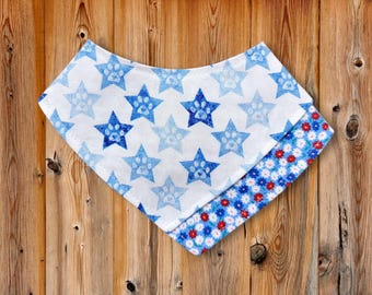 Fourth of July Cat Bandana, Red White Blue Print, Oh Say Can You Meow