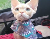 Cat Bandana - "Take Me Hiking" -  Adventure Hiking Cat + Small Dog Bandana / No Collar Needed