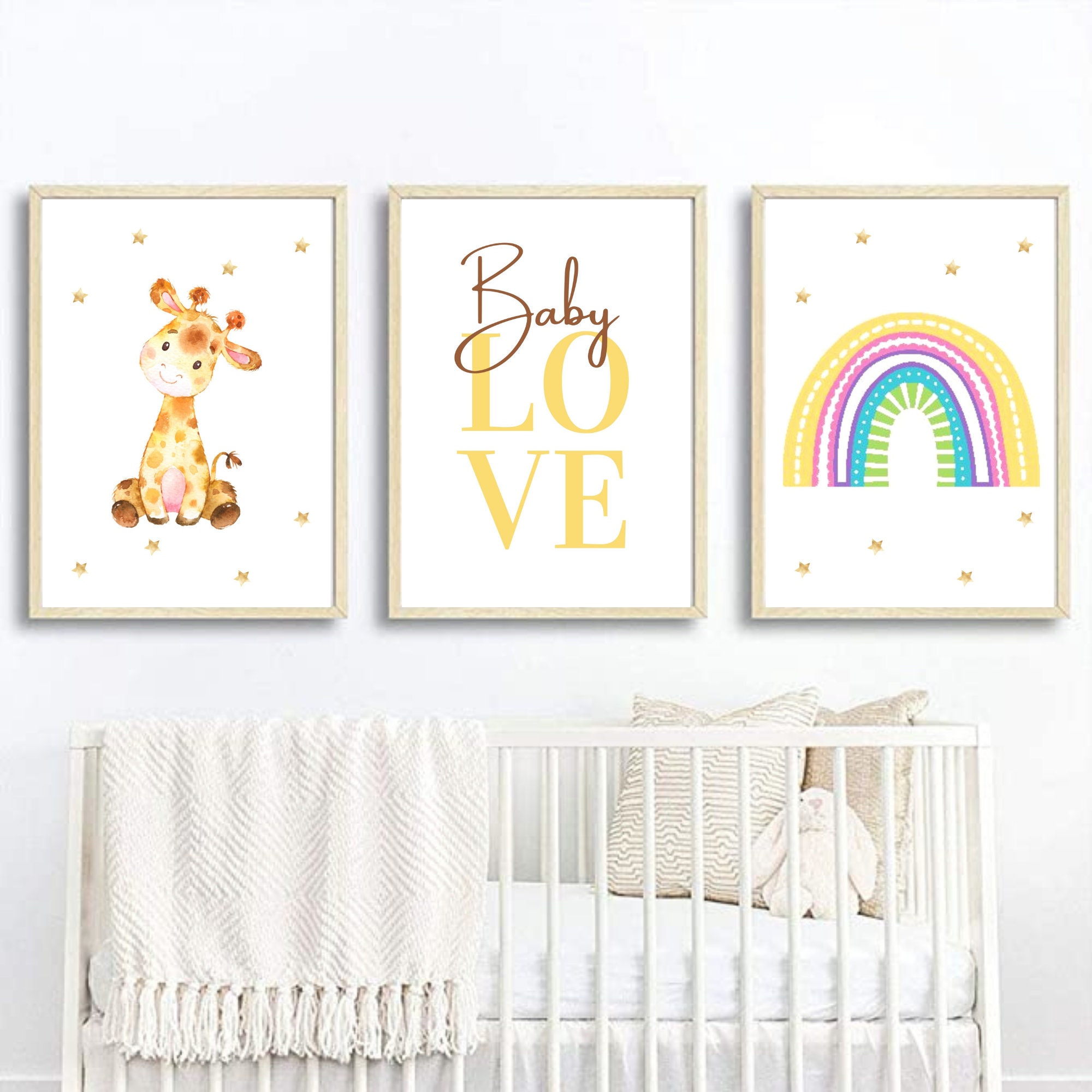 Affiche Lot de 3, Baby Love Girafe , Chambre Enfant