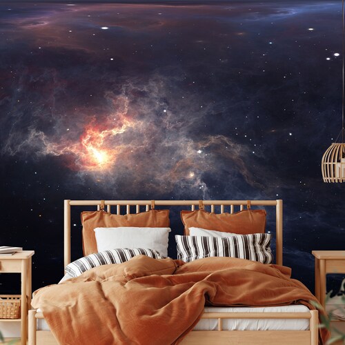 Planet Space Wallpaper Planet Peel and Stick Wall Mural - Etsy