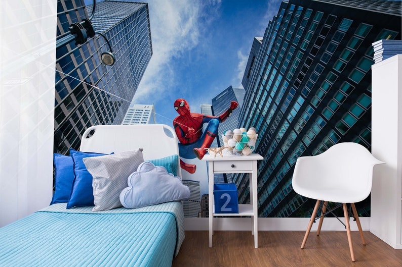 Spiderman Wallpaper Peel and Stick Wallpaper Kids Removable - Etsy