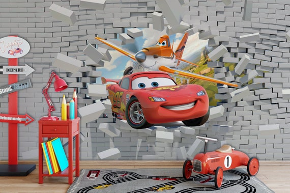 Lightning Mcqueen Wallpaper, Kids Wallpaper Peel and Stick, Nursery Wall  Decal, Removable Wallpaper Kids, Self Adhesive Nursery Wall Decor -   Sweden