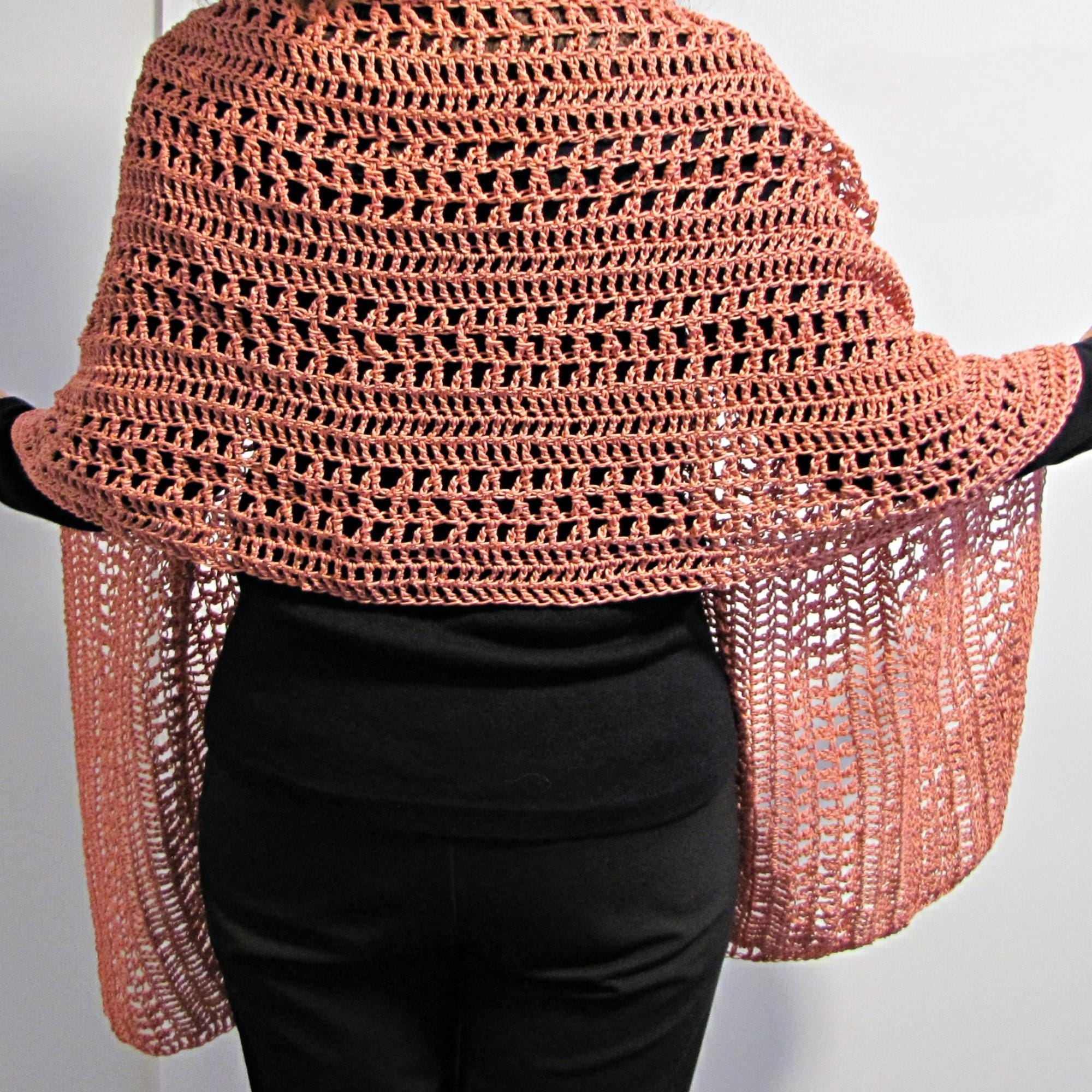 Lacy Crochet Shawl - Easy Boho Vintage Lightweight Wrap Scarf Pattern ...