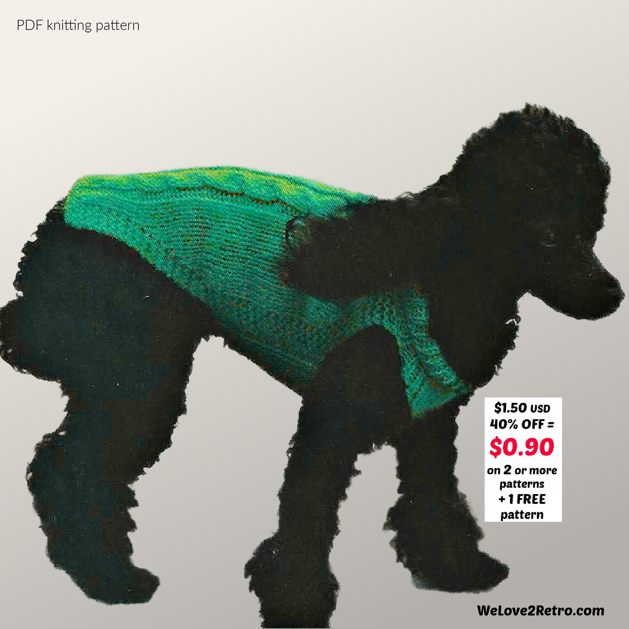 犬用セーターの編み図（PDF） - 小型ペット用ジャンパー、簡単