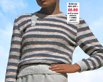 RETIREMENT-SALE*** Summer Sweater Knitting Pattern PDF • Knit Jumper Pullover • Women Lightweight Top