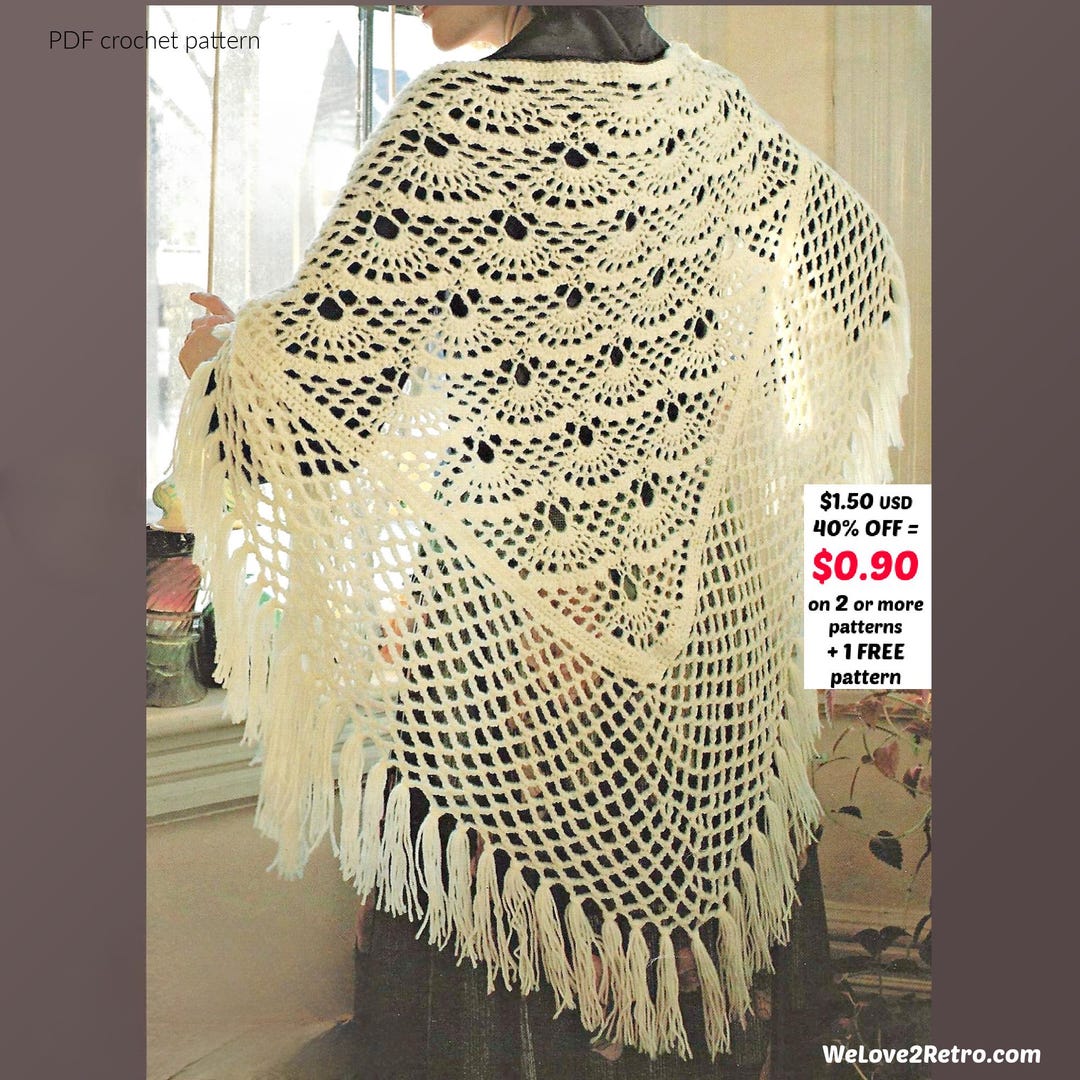 RETIREMENT-SALE*** Crochet Triangle Shawl Pattern – Easy Lace Wrap ...