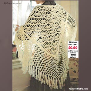 RETIREMENT-SALE***  Crochet Triangle Shawl Pattern – Easy Lace Wrap, Lightweight Boho Scarf Summer