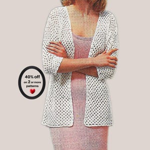 RETIREMENT-SALE*  Crochet Cardigan Pattern - Women's Jacket Vintage Coat Crochet Sweater-Coat PDF