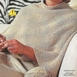RETIREMENT-SALE* Boho Knit Poncho Pattern • Short Wrap • Cozy Cape • Lightweight Women PDF