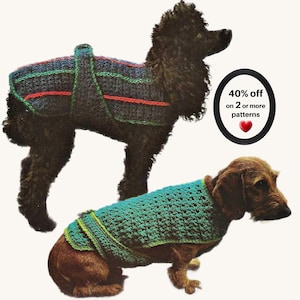 RETIREMENT-SALE*   Crochet Dog Sweater Pattern - Pet Coat Small Dog Winter Cozy Jumper PDF Design