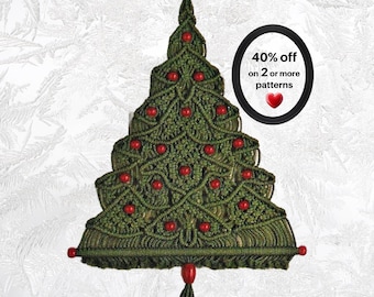 RETIRING‑SOON- Macrame Christmas Tree Pattern • macrame Christmas • macrame ornament • boho macrame tree PDF