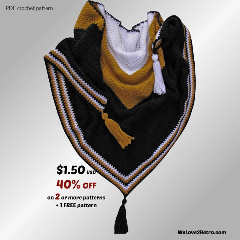 Easy Crochet Triangle Shawl Pattern PDF – Lightweight Boho Wrap ...