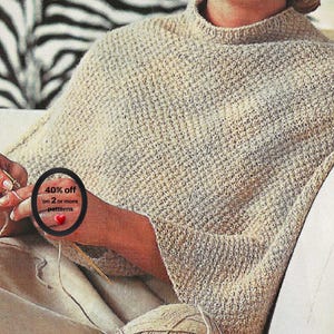 RETIREMENT-SALE* Boho Knit Poncho Pattern • Short Wrap • Cozy Cape • Lightweight Women PDF