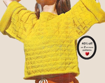 SOLDES POUR DÉPART À LA RETRAITE* Patron de haut bohème en maille • Pull d'été en coton (Patron PDF)
