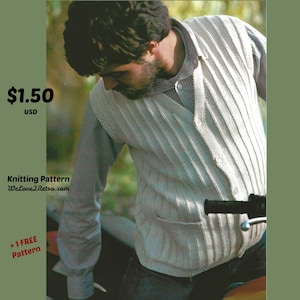 1196 Men’s Vest Knitting Pattern + 1 FREE PATTERN, Knitting for men, knit men&#39;s sweater, men&#39;s sweater pattern, DIY men&#39;s sweater.
