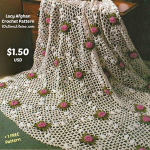 Granny Square Afghan Crochet Pattern: Vintage Lacy Blanket (PDF Download)