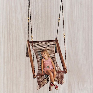 Tutorial di Macramè Boho in PDF - Sedia a dondolo vintage realizzata a mano - Livello facile intermedio