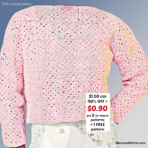 RETIREMENT-SALE***  Granny Square Sweater Pattern Crochet PDF Boho Women’s Easy Pullover Beginner Jumper