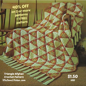 Triangle Crochet Blanket Pattern PDF: Chunky Granny Afghan Tutorial