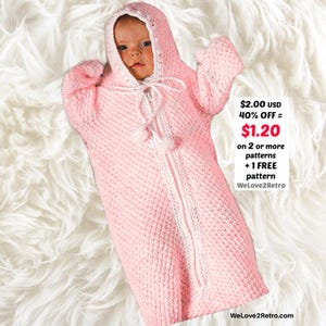 RETIREMENT‑SALE*** Baby Cocoon Knitting Pattern PDF • Vintage Sleep Sack • Newborn Swaddle Bunting
