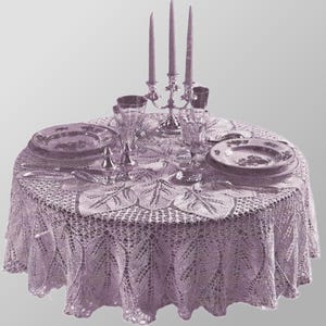 Vintage Knit Tablecloth Pattern - Round Lace Doily Table Topper Knitting Boho Decor PDF