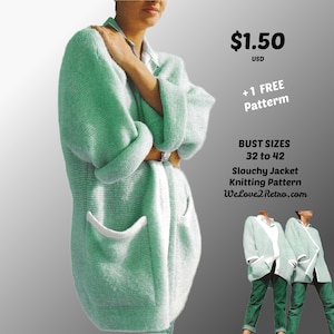909 EASY Jacket Knitting Pattern for Women, knitting jacket, knitting cardigan, knit easy jacket, knit easy cardigan, hand knit cardigan.