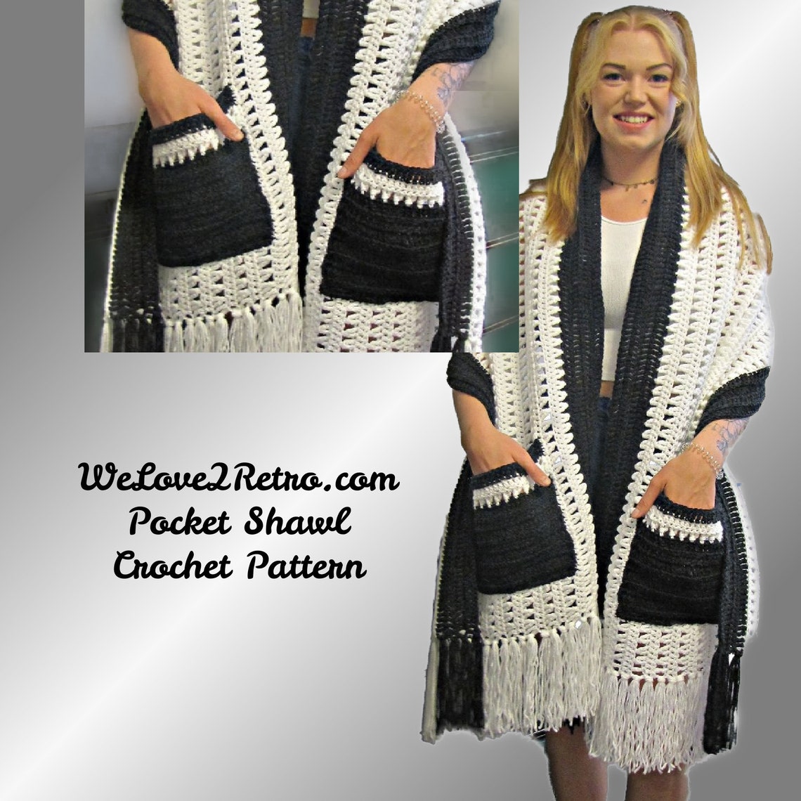 RETIREMENT-SALE*** Crochet Pocket Shawl Pattern PDF – Easy Boho Wrap ...