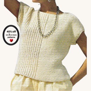 RETIREMENT-SALE*  Summer Knit Top Pattern • Easy Knit Tank • Boho Lightweight Women’s Vintage PDF