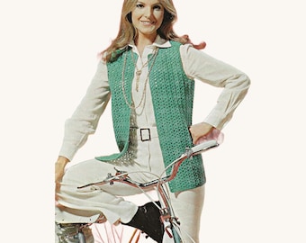 Patrón de chaleco de ganchillo • Top de verano estilo boho fácil para combinar • Chaleco ligero vintage para mujer (PDF)