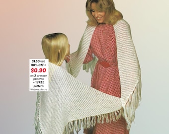 RETIREMENT-SALE***  Easy Knit Triangle Shawl Pattern PDF – Boho Scarf Wrap, Cozy Layer