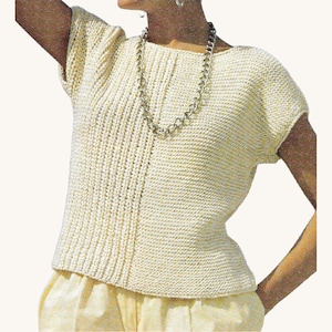 Boho Summer Knit Top Pattern • Easy Lightweight Festival Tank • Knitting Vintage Women PDF