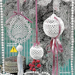 RÄUMUNGSVERKAUF* Häkelanleitung für viktorianische Weihnachtskugeln – Vintage-Weihnachtskugel mit Ananas-Motiv (PDF)